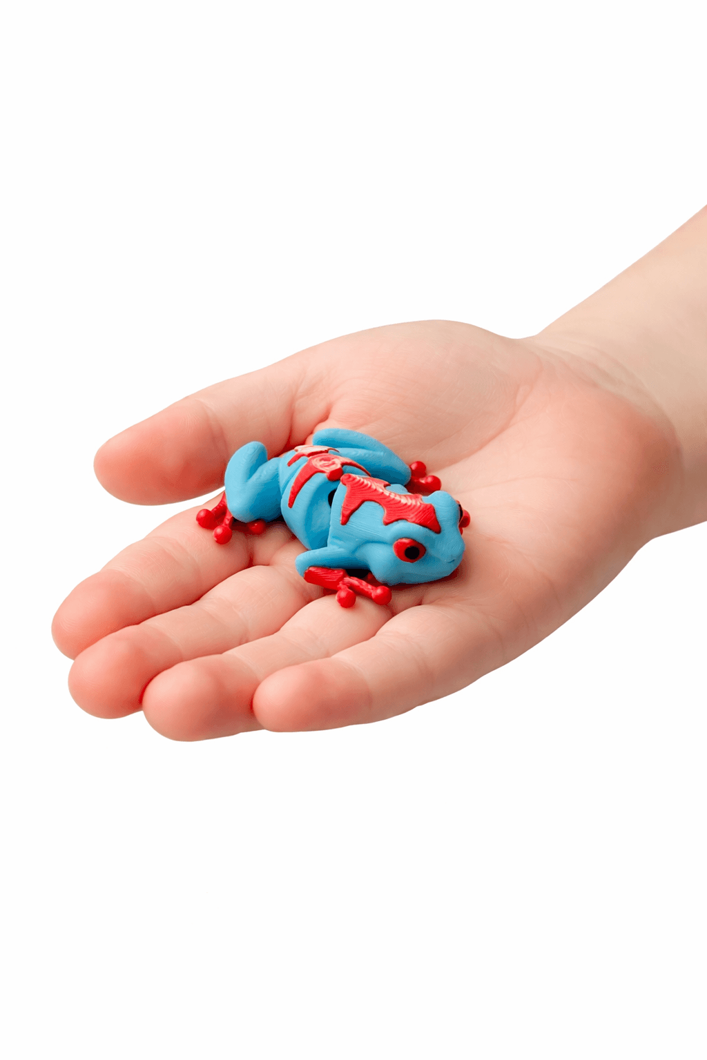 4cm Żabka tropikalna niebiesko czerwona